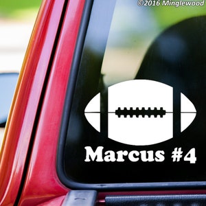 Football with Personalized Name Vinyl Decal Sticker