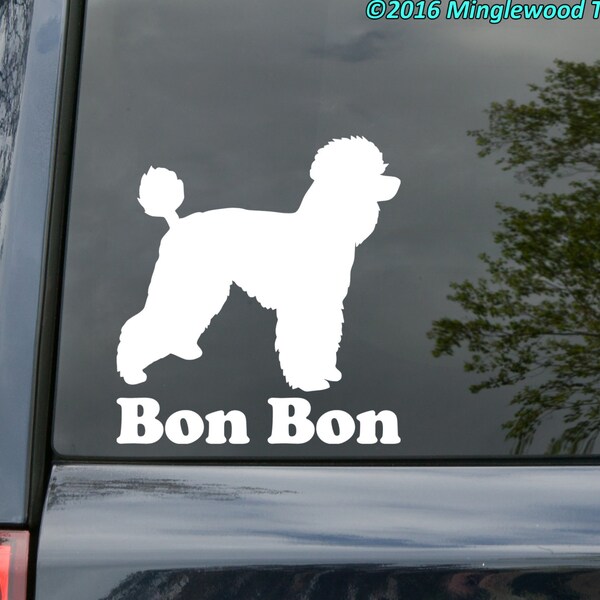 Standard Poodle with Personalized Name - Vinyl Decal Sticker - Dog