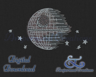 That's No Moon! Battle Station - Sci-Fi SW Inspired Machine Embroidery Design, Instant Download Pattern File