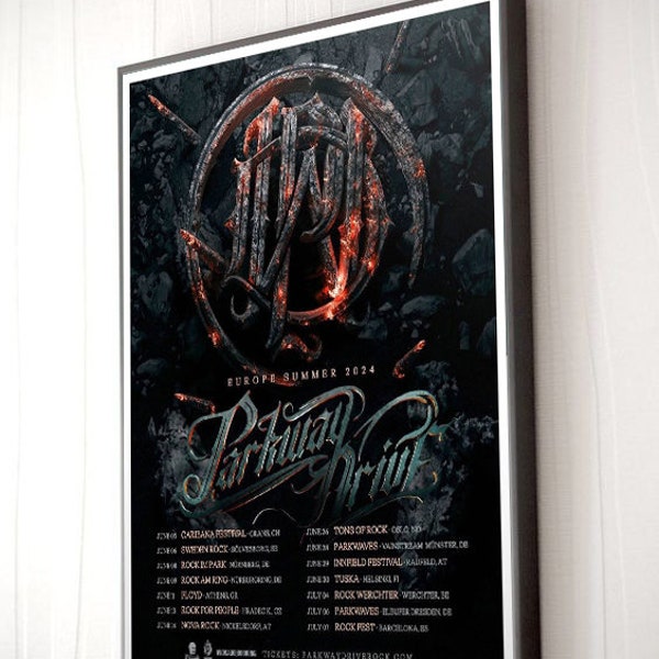 Parkway Drive Europe Summer 2024 Tour Poster Limited