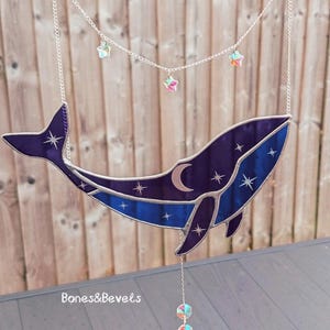 Whale Suncatcher pattern stained glass art