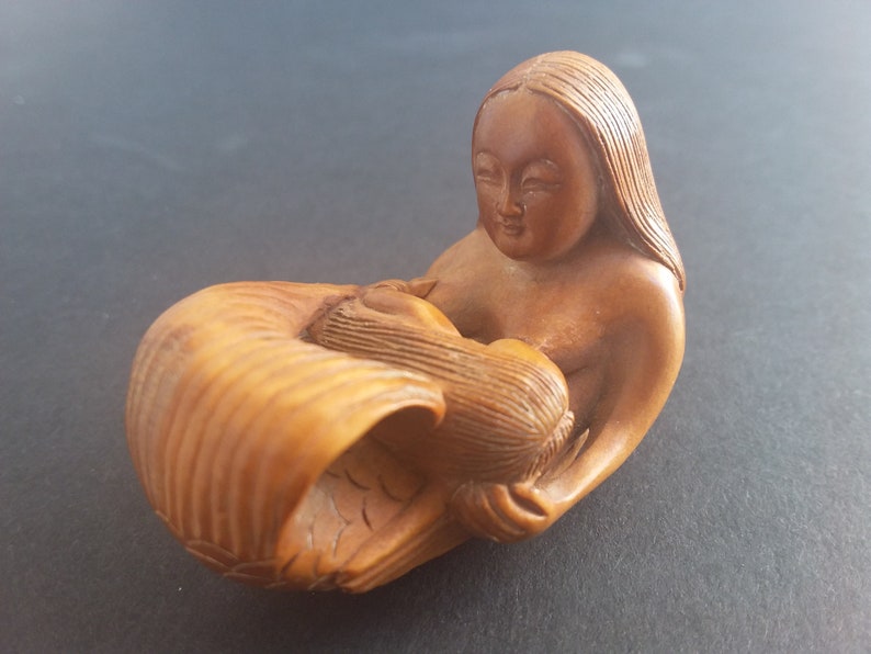 Mermaid Nursing Her Baby Netsuke