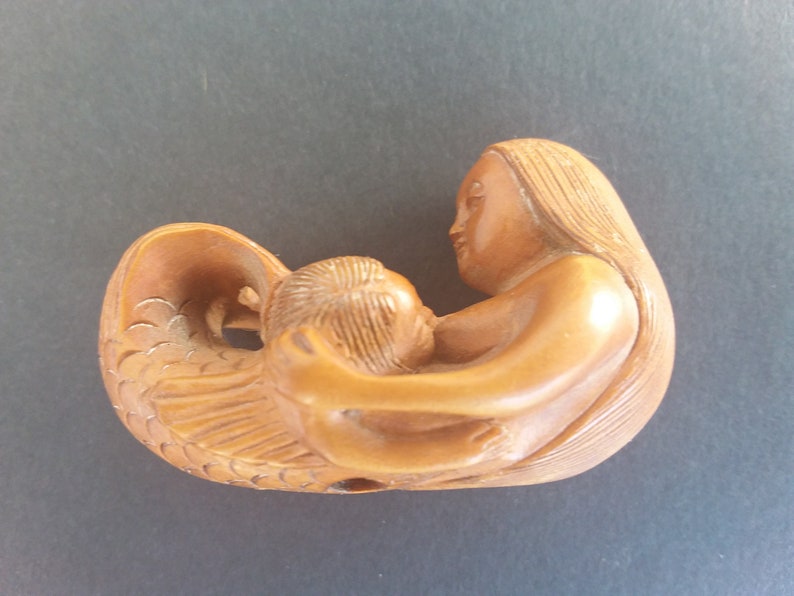 Mermaid Nursing Her Baby Netsuke
