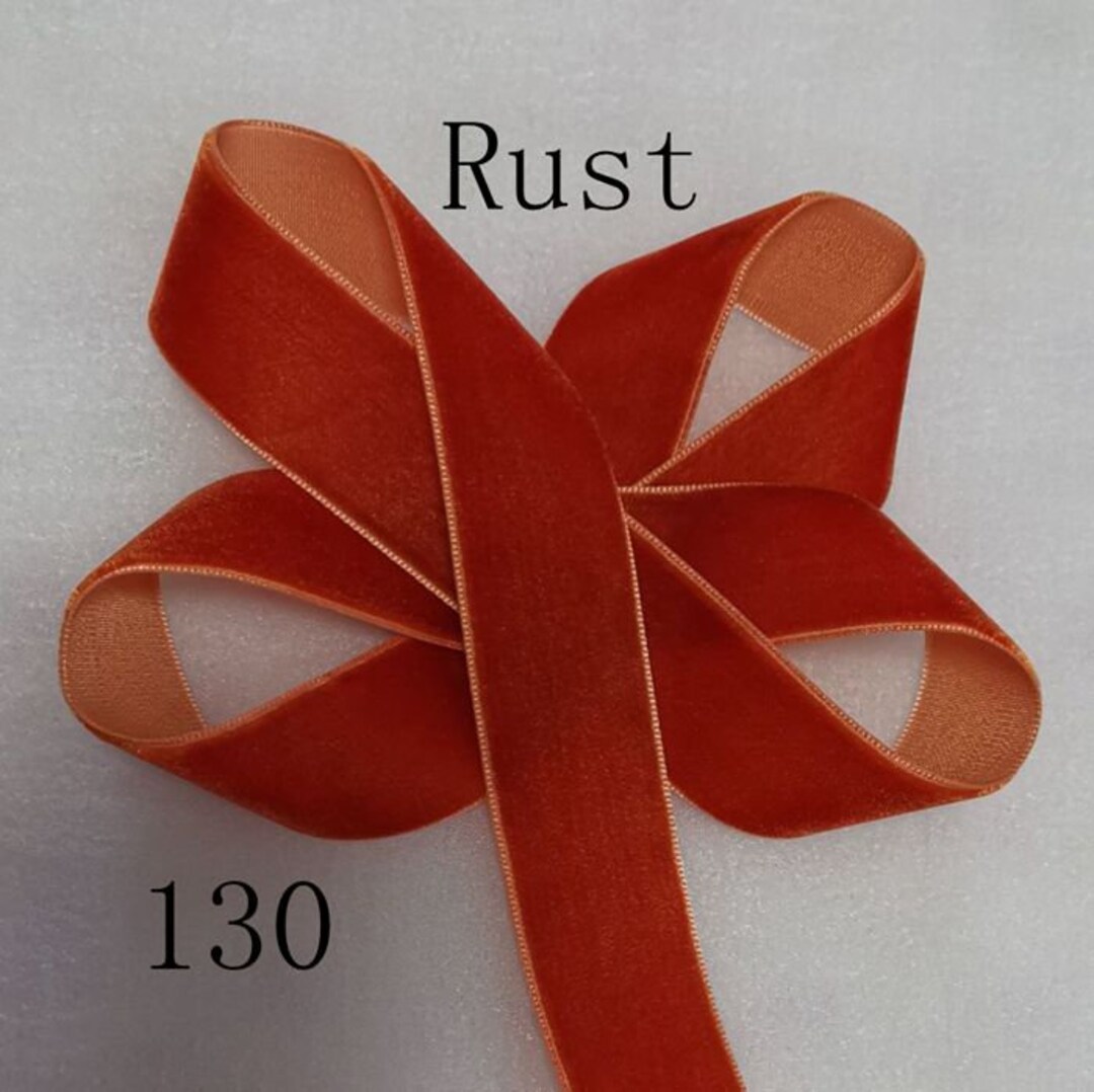 5 Yards 1 Inches Velvet Ribbon in Rust RY01-130 - Etsy