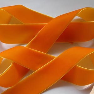 5 yards 1 inches Velvet Ribbon in Orange RY01-35