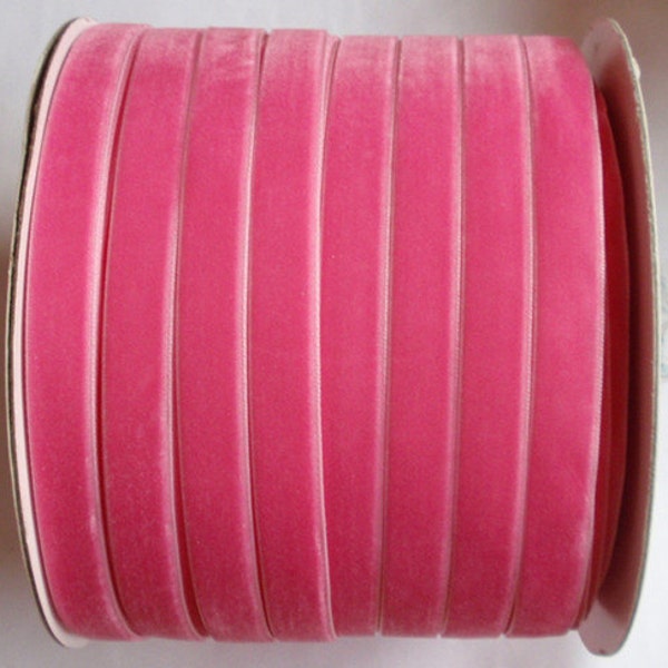 7 yards 1/2 inches Velvet Ribbon in Hot Pink RY12-011