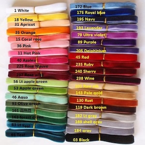 10 yards 3/8 inches Velvet Ribbon In Multicolor RY-38A
