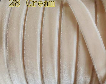 7 yards 1/2 inches Velvet Ribbon in Cream RY12-28