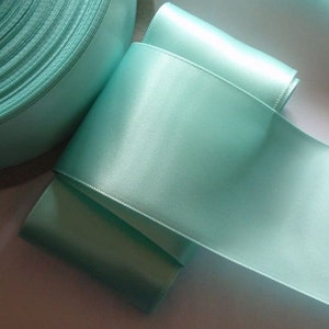5 Meter 2 Zoll Satinband einseitig in Aqua, DM20-53
