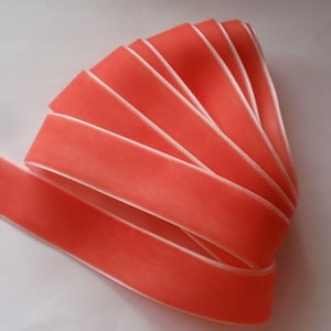 5 yards 7/8 inches Velvet Ribbon in Coral RY78-015