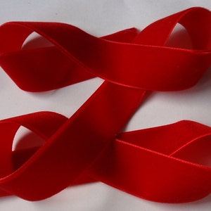 5 yards 1 inches Velvet Ribbon in Dark red RY01-240 image 4