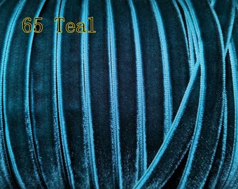 7 yards 1/2 inches Velvet Ribbon in Dark Teal RY12-65