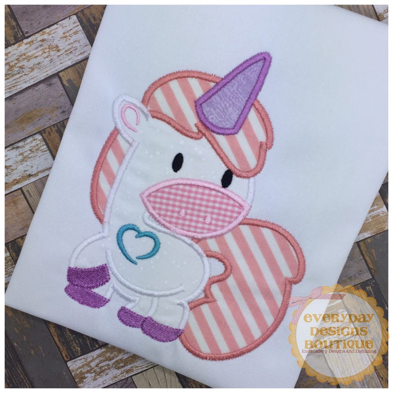 Unicorn Machine Embroidery Applique Design Unicorn Applique Etsy