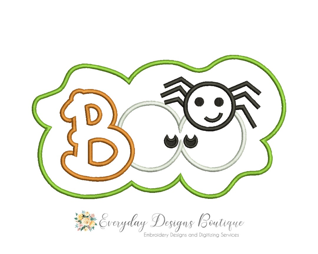 Diseño de aplique de araña Boo: Letras de Halloween (Descarga ...