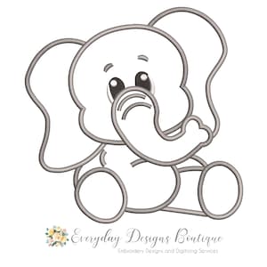 Stuffed with Love Elephant Machine Embroidery Applique Design - Elephant Applique - Cute Elephant Applique - Baby Elephant - Baby Quilts