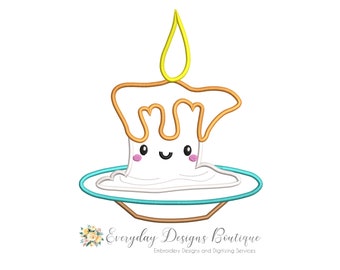 Halloween Candle Machine Embroidery Applique Design - Halloween Candle Applique - Candle Applique - Candle Cartoon Style - Halloween Designs
