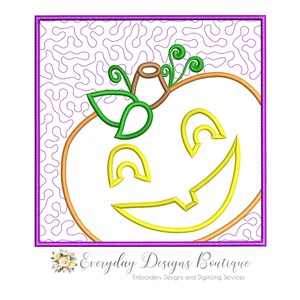Pumpkin Patch Machine Embroidery Applique Design -  Pumpkin Applique - Pumpkin Applique Patch Style - Pumpkin Patch for Quilts - Pumpkins