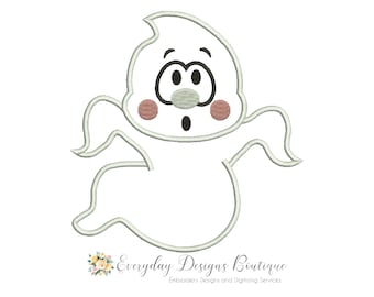 Cute Ghost Machine Embroidery Applique Design - Ghost Applique - Halloween Ghost Applique - Friendly Ghost Applique - Ghost Embroidery