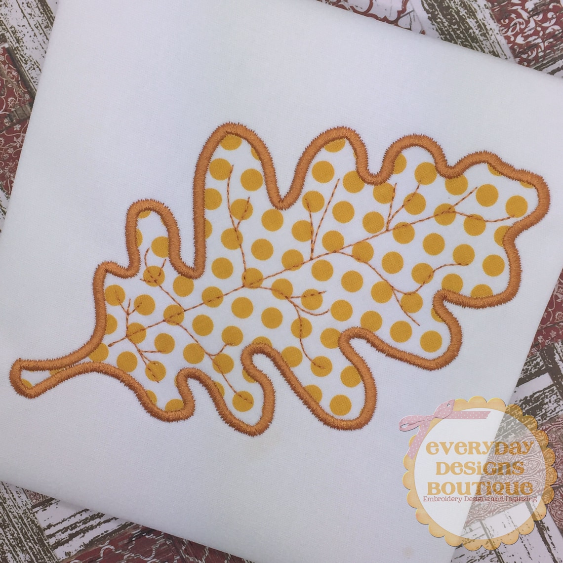 Fall Oak Leaf Embroidery Applique Design (digital Download) - Etsy