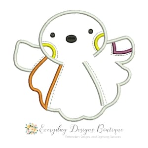 Patchy Ghost Applique Design for Machine Embroidery Instant Download - Ghost applique - Cute Ghost Applique - Halloween Applique Designs