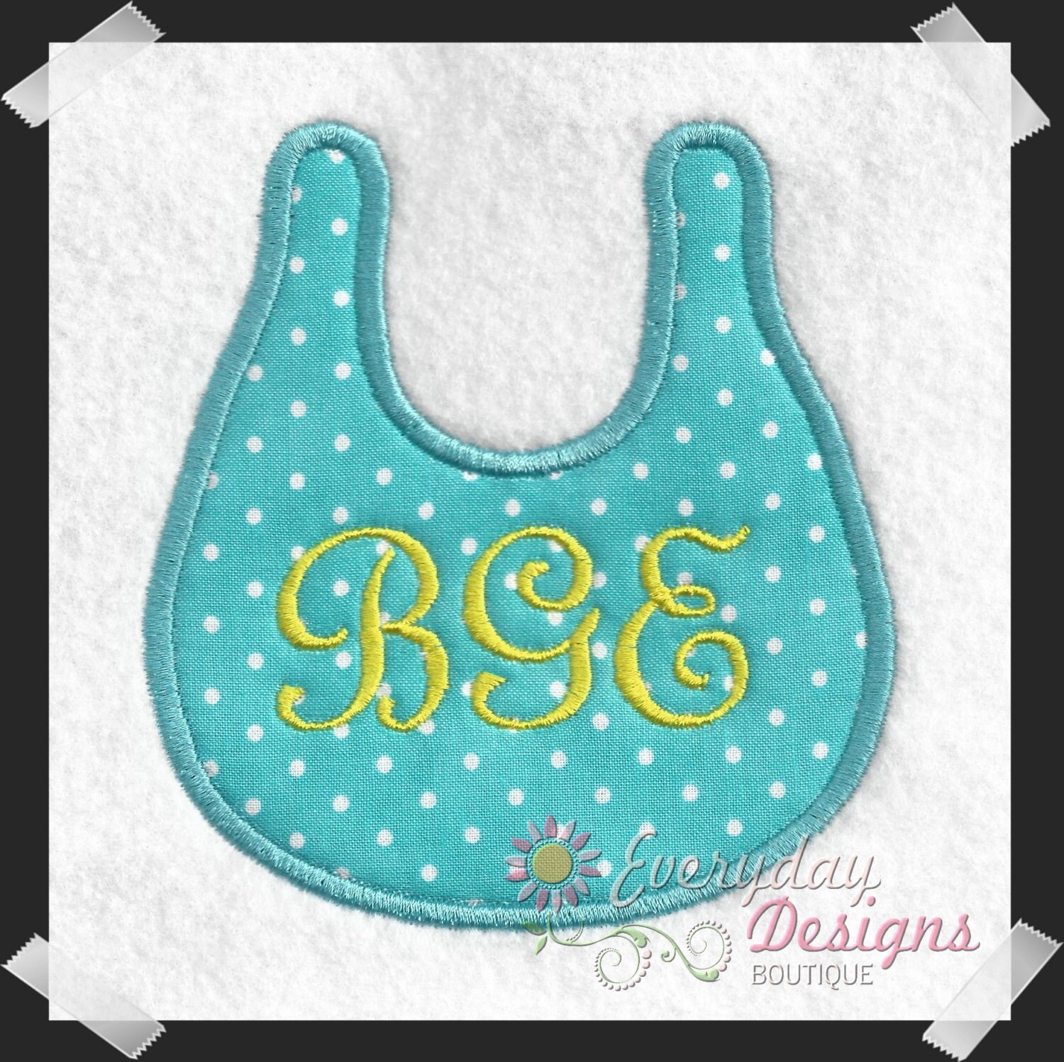 Baby Bib Machine Embroidery Applique' Design Etsy