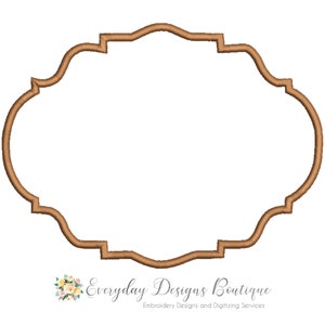 Elegant Frame Machine Embroidery Applique Design (Digital Download)