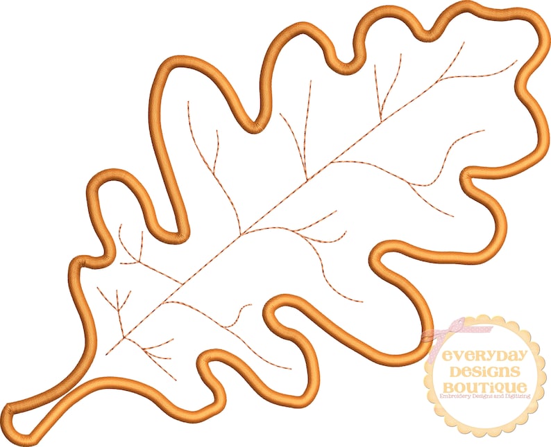 Fall Oak Leaf Machine Embroidery Applique Design Etsy
