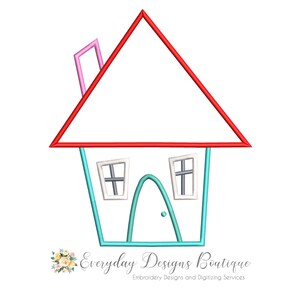 Little House Machine Embroidery Applique Design (Digital Download)