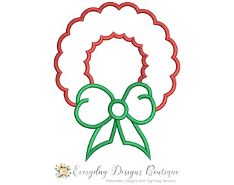 Aplikacja wieńca bożonarodzeniowego: wzór haftu maszynowego (pobranie cyfrowe)