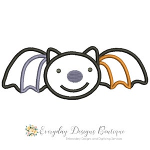 Patchy Bat Applique Design for Machine Embroidery Instant Download - Bat Applique - Cute Patchy Bat applique - Halloween Applique Designs -