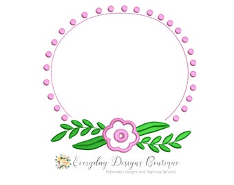 Decorative Frame with Flowers Machine Embroidery Design - Frame Embroidery - Frame with Flowers for Monograms and Personalization - Frames