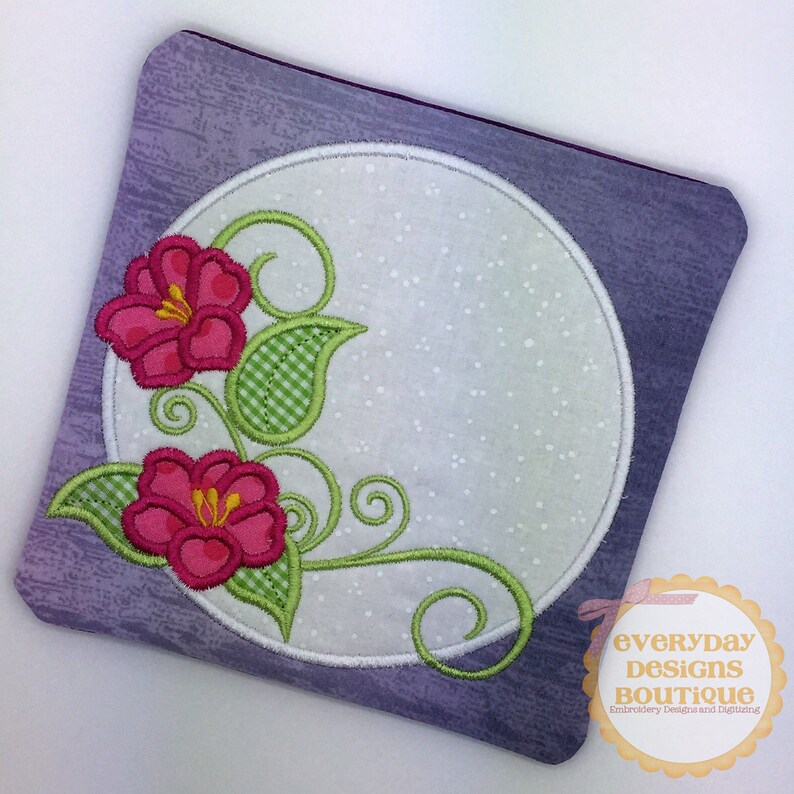 In the hoop flowers mug rug machine jessecmault applique design  etsy