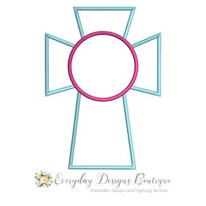 Monogramm Kreuz Stickdatei Design (Digitaler Download)