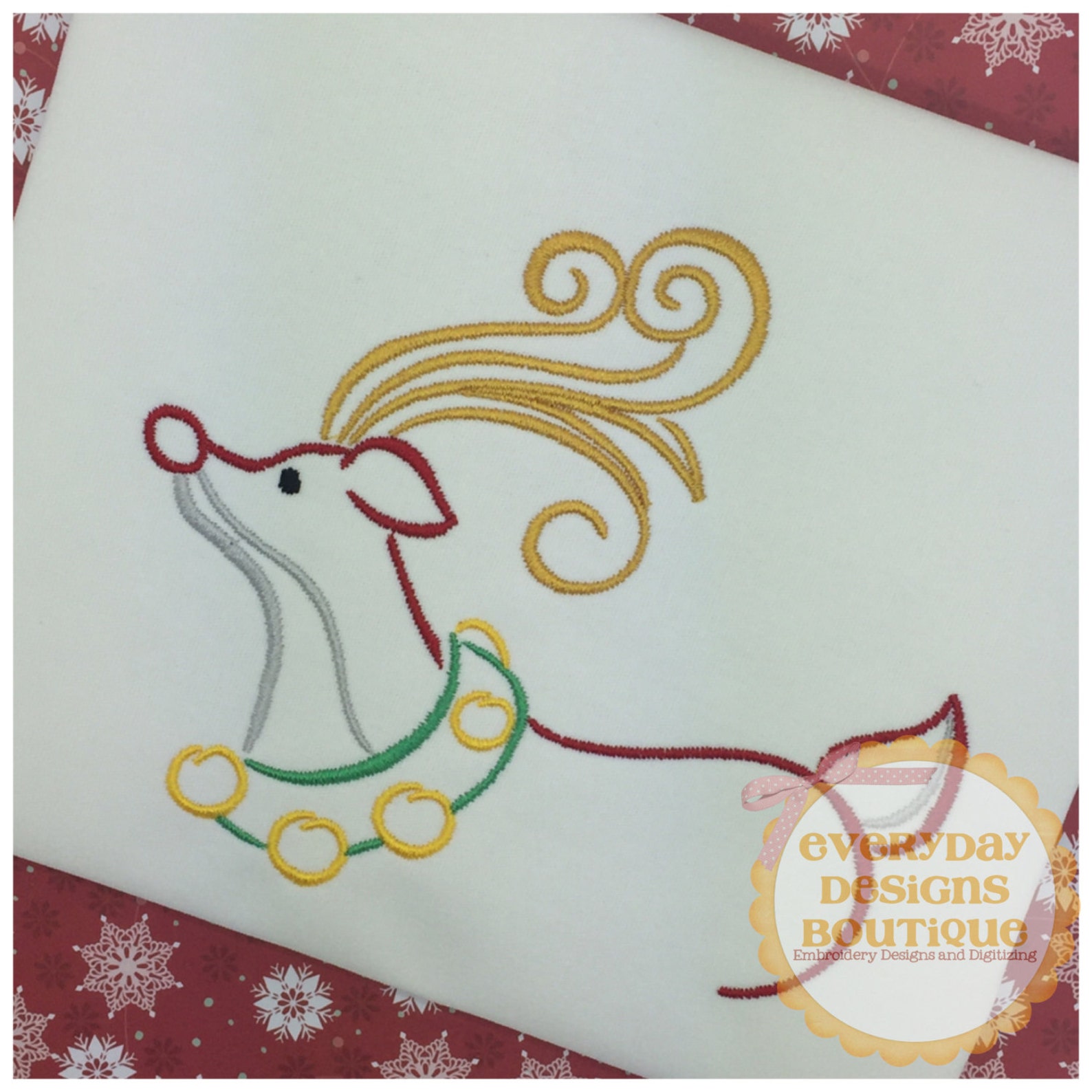 Reindeer 2 Machine Embroidery Design Reindeer Embroidery Etsy