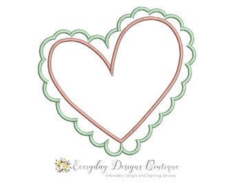 Framed Heart Machine Embroidery Applique Design - Framed Heart Applique - Heart applique - Valentine Heart Applique - Cute Heart Embroidery