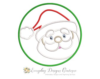 Santa CircleMachine Embroidery Applique Design