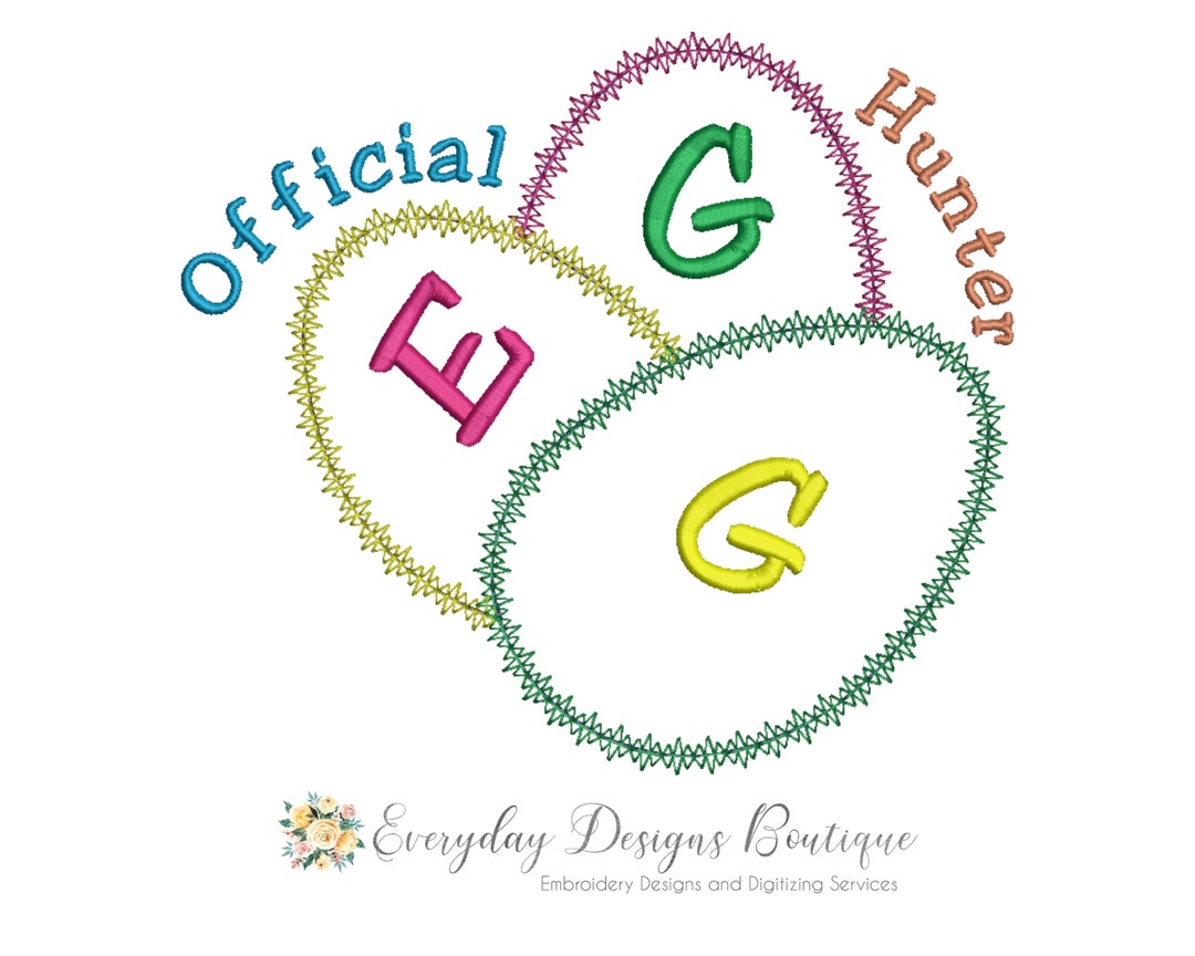 Egg Trio Machine Embroidery Applique Design: Easter Egg Hunt (digital ...