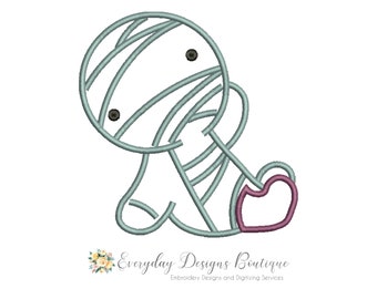 Patchy Mummy Applique Design for Machine Embroidery Instant Download - Patchy Mummy Applique - Cute Mummy Applique - Halloween Appliques
