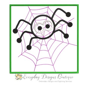 Spider Patch Machine Embroidery Design - Spider Applique on a Web - Spider Applique Patch Style for Quilts - Spider Applique - Spider Patch