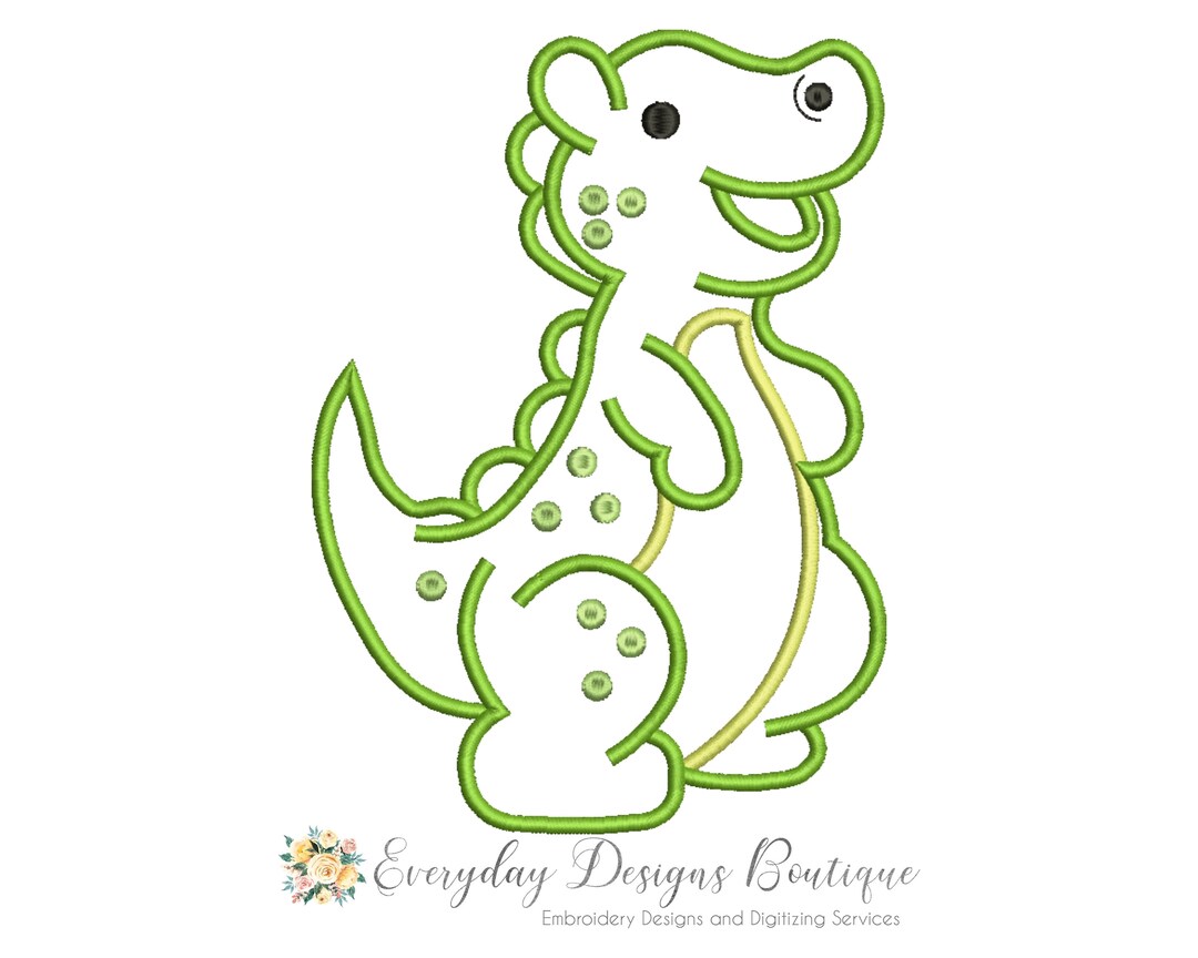 Little Dinosaur Machine Embroidery Applique Design - Little Dinosaur ...