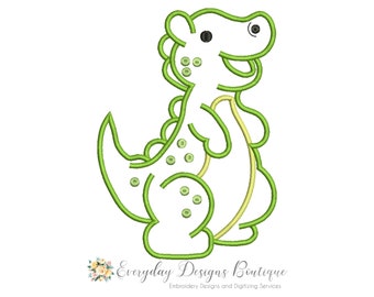Little Dinosaur Machine Embroidery Applique Design - Little Dinosaur Applique - Dinosaur Applique Design - Cute Dinosaur - Dino Applique