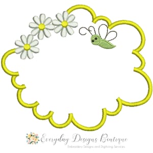 Cloud Frame Machine Embroidery Applique Design (Digital Download)
