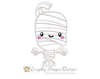 Mummy Girl Machine Embroidery Applique Design - Mummy Applique - Halloween mummy Applique - Halloween Applique Designs - Cute Mummy Girl