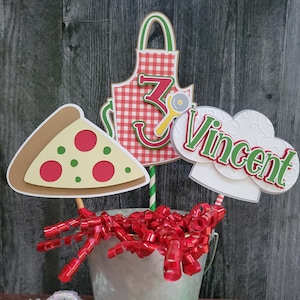 Pizza Party Centerpiece - Little Chef Party - Pizza Party - Pizza Party - Pizza Theme