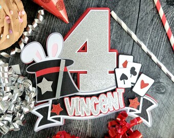 Magician Themed Cake Topper - Magic Cake  Topper - Magician Birthday - Magician Party - Magic Party