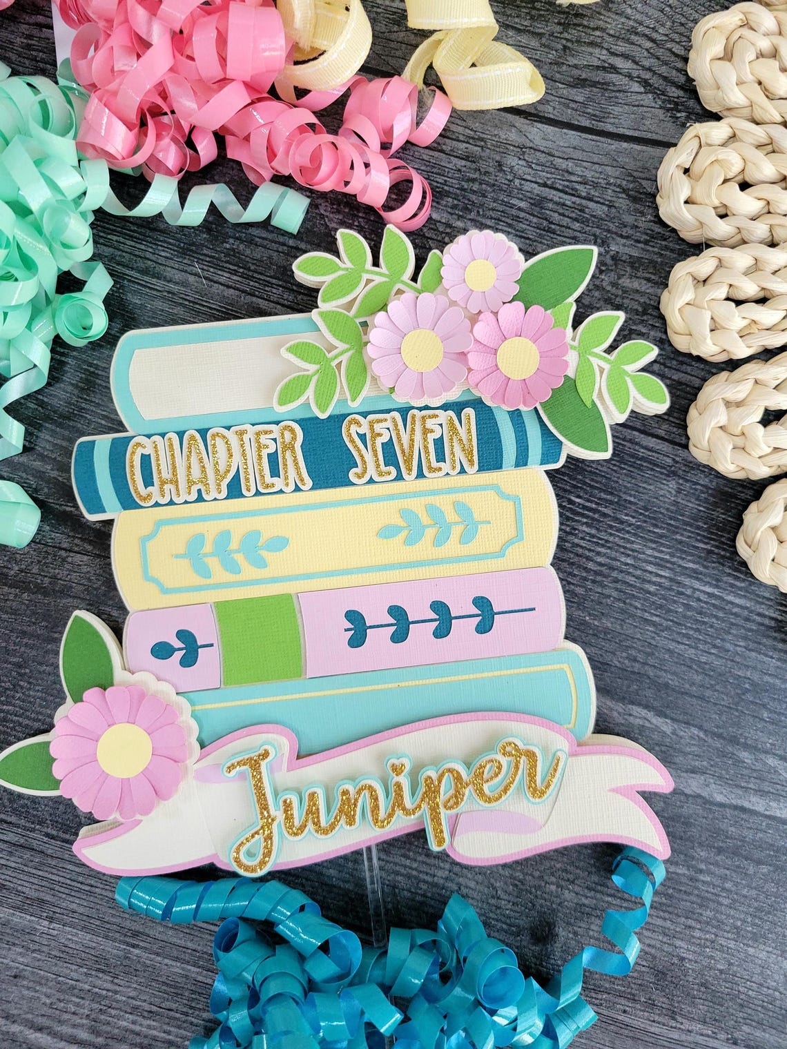 One Topper Book Chapter One Cake Topper - First Chapter - Book Theme Party - Etsy
