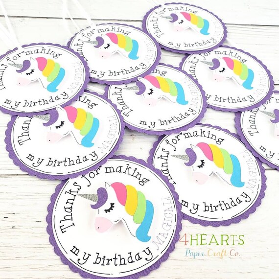 unicorn favor tag etsy