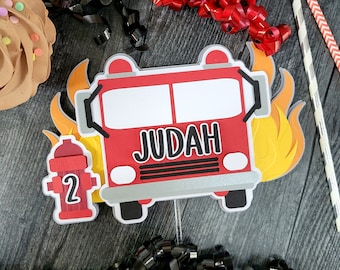 Fire Truck Cake Topper - Fireman Party