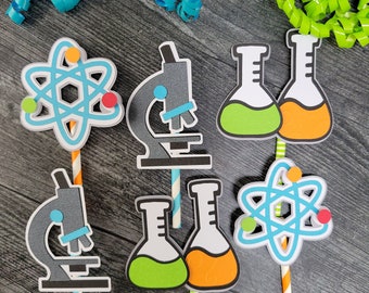 Science Cupcake Toppers, Mad Science Party