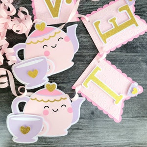 Tea Party Birthday, Tea for Two Birthday Banner